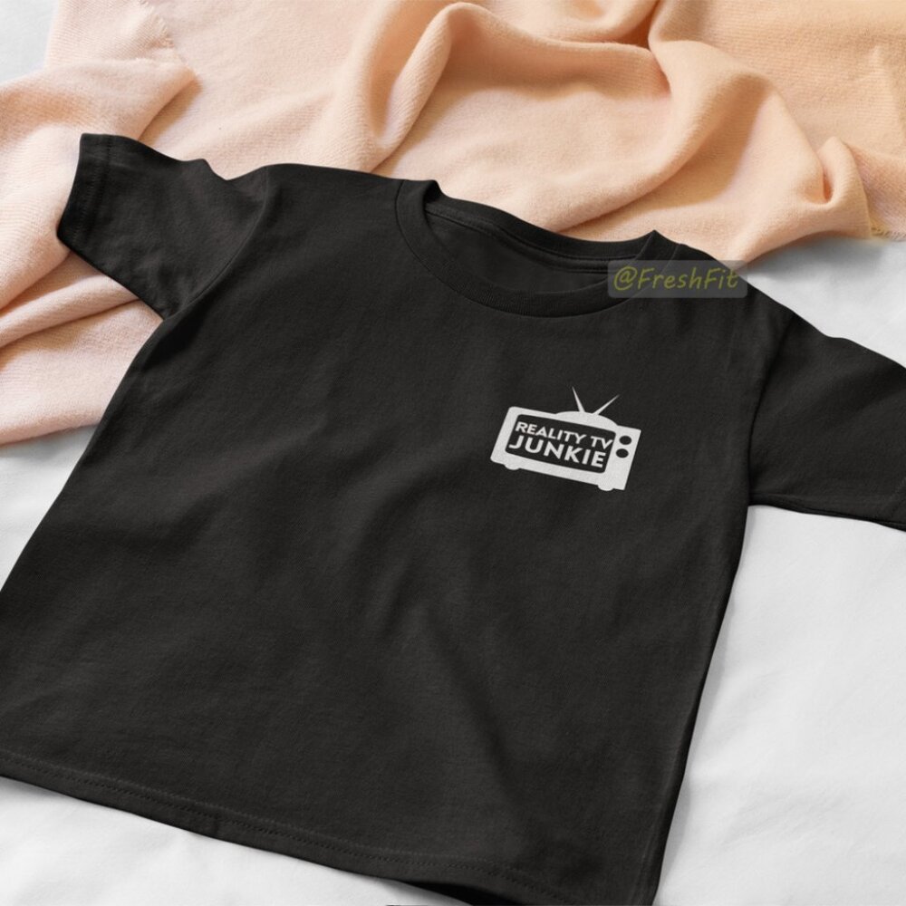 🆕Reality TV Junkie Black T-Shirt Graphic Tee